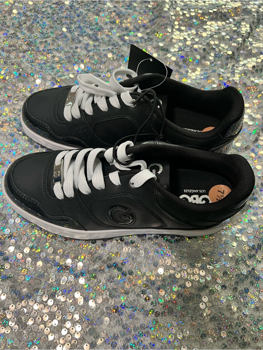 G by Guess Kids Black and White Low-Top Sneakers